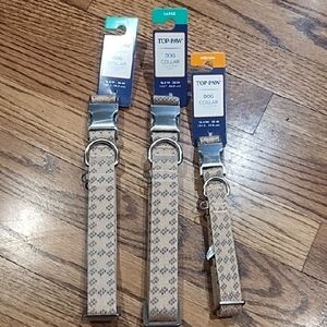 Top Paw Tan Patterned Dog Collar
